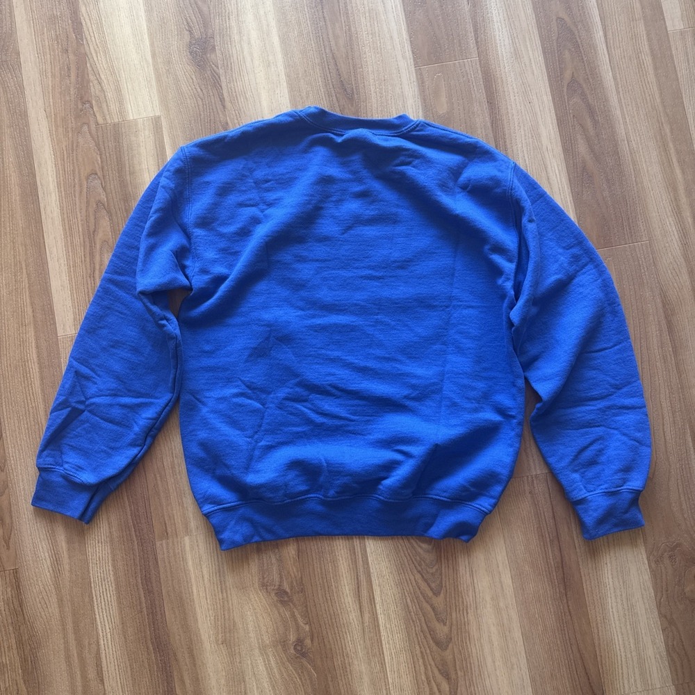 Detroit Lions Crew Neck Sweatshirt Size Small Honolulu Blue 3D Puff Raised Logo - Picture 4 of 4